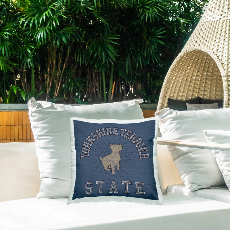 Coussin d'extérieur imprimé Yorkshire Terrier State par Spirit Animals / Life Is High