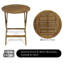 Ensemble bistro 3 pièces en bois d'acacia, meubles de patio pliables avec table à lattes ronde et chaises en rotin d'osier, aucun assemblage requis