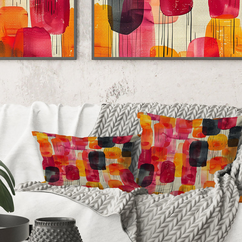 Coussin décoratif moderne rose doré Modern Sunset Glow, H 18 po x l 18 po
