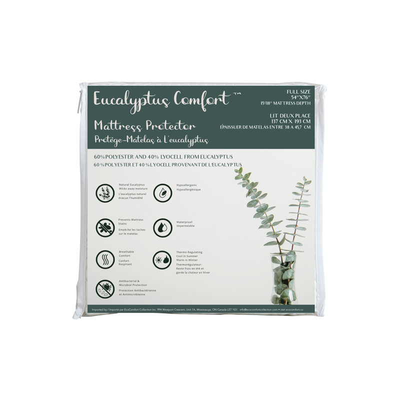 Waterproof Fitted Mattress Protector Mattress Protector Case Pack, Full/Double