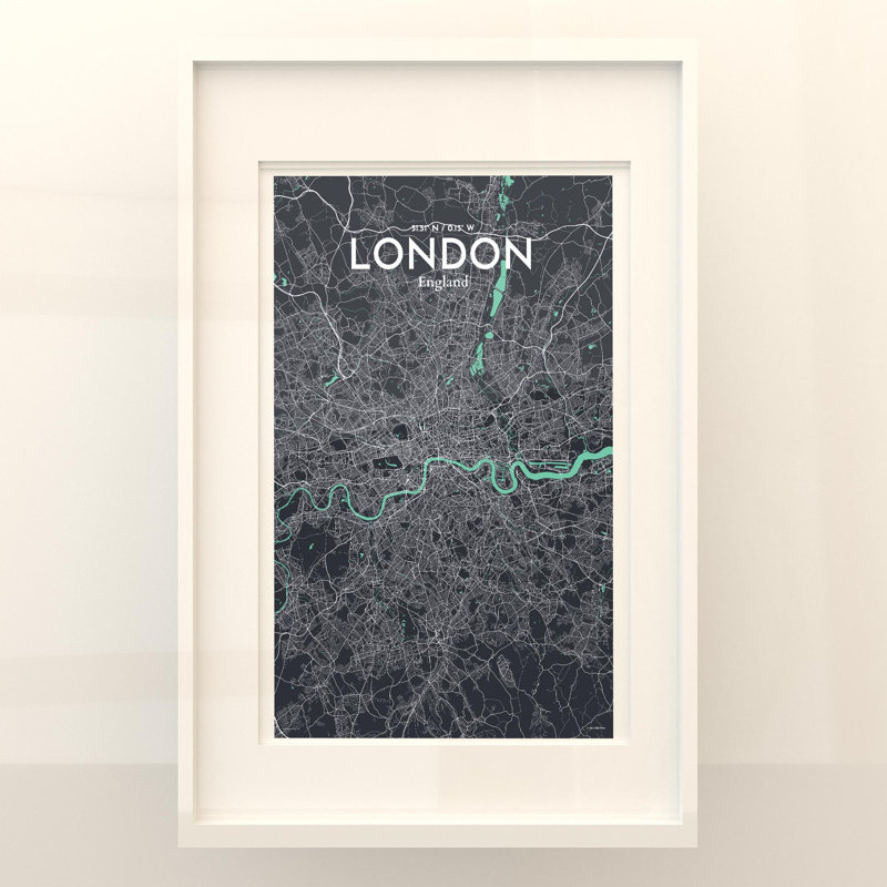 London City Map In Dream - No Frame Print, 17cm H x 11cm W x 0.05cm D