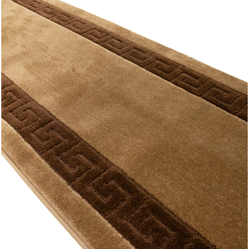 Custom Size Antibacterial Washable Non-Slip Soft Pile Greek Bordered Wedgewood Design Hallway Runner Rugs by Feet