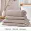 Ensemble de draps 4 pièces en mousseline de coton blanc et beige-115101395-115101394