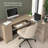 Paelynn 60” L-Shaped Desk with Storage and Drawers, Corner Computer Office Desk, Modern Wood, Ash Gray-1245223408-1303831284