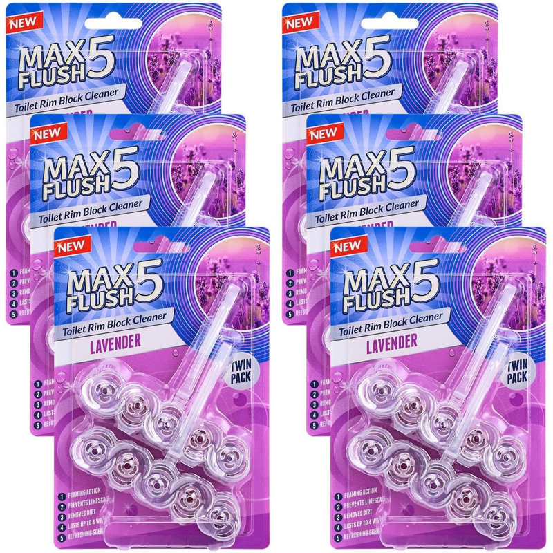 Toilet Rim Block Cleaner Twin Pack | Anti-Limescale, Foaming Action, Dirt Protection, Tropical Blossom Scent | Lasts Up To 4 Weeks