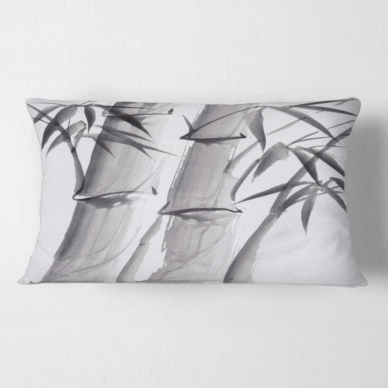 Housse et insert de coussin rectangulaire en bambou monochrome IV