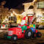 Remorque de Noël gonflable pour père Noël avec boîtes-cadeaux colorées 9 pi