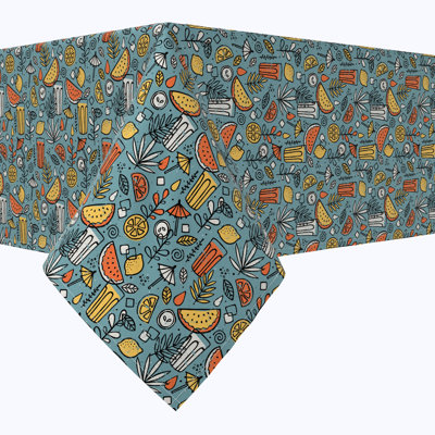 Rectangular Tablecloth, 100% Cotton, 52X104", Colorful Refreshments