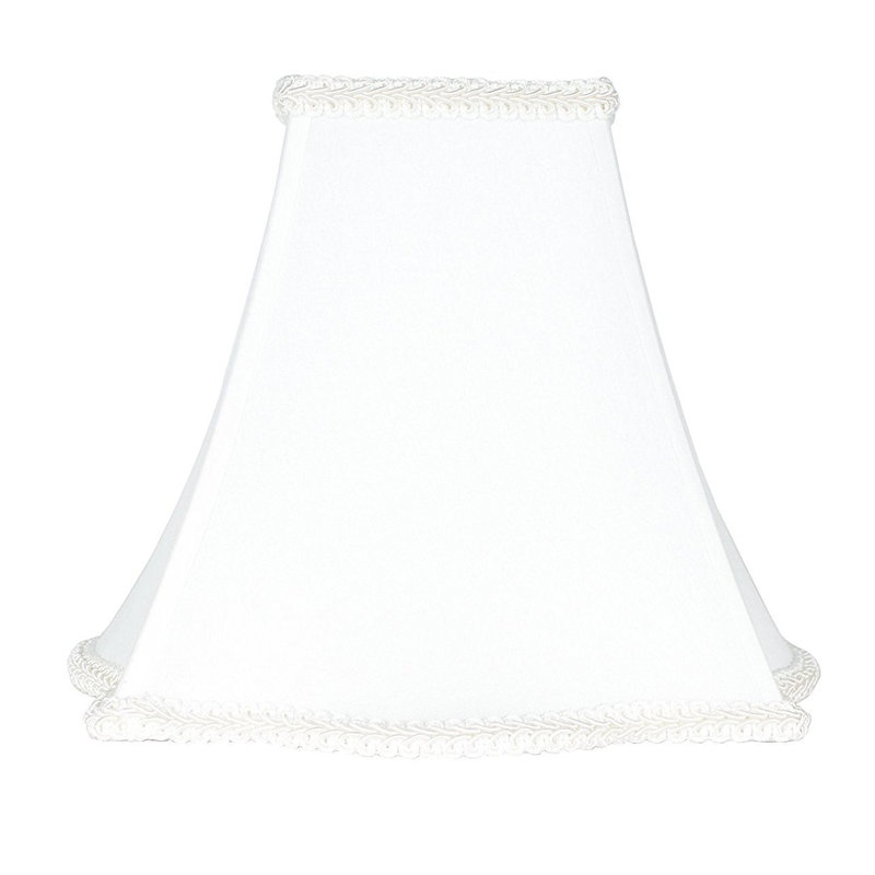Abat-jour cloche en soie / shantung (araignée), Blanc cassé, H 10 po x l 12 po x P 12 po