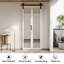 Porte de grange pliante en verre à double miroir 25 po x 84 po de hauteur 25 po x 84 po avec quincaillerie d'installation-93147409