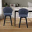 Tabouret de comptoir pivotant rembourré à oreilles avec pieds en bois massif (ensemble de 2)-380726182