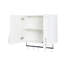 Armoire murale de salle de bain avec tablette réglable, barre à serviettes, 5 crochets, armoire de rangement pour la salle de bain, cuisine, blanc