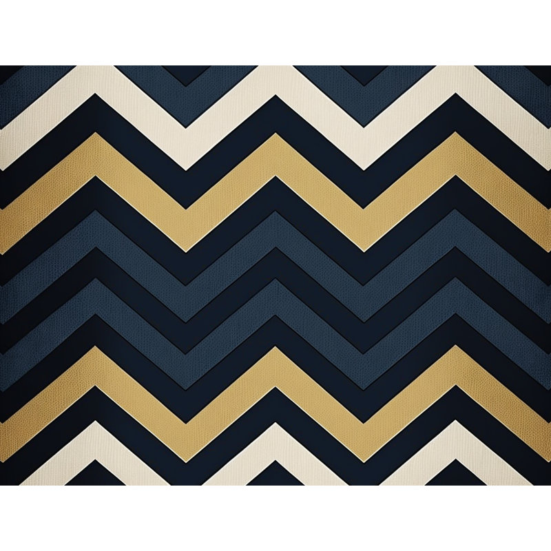 Housse de couette à motif de chevrons doré / bleu marine, Housse de couette pour très grand lit