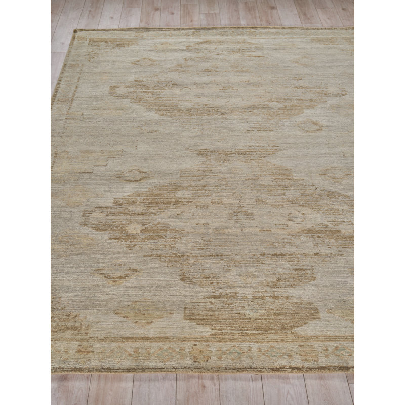 Kingston hand-knotted Wool Tan/Beige Area Rug, 12'X15'