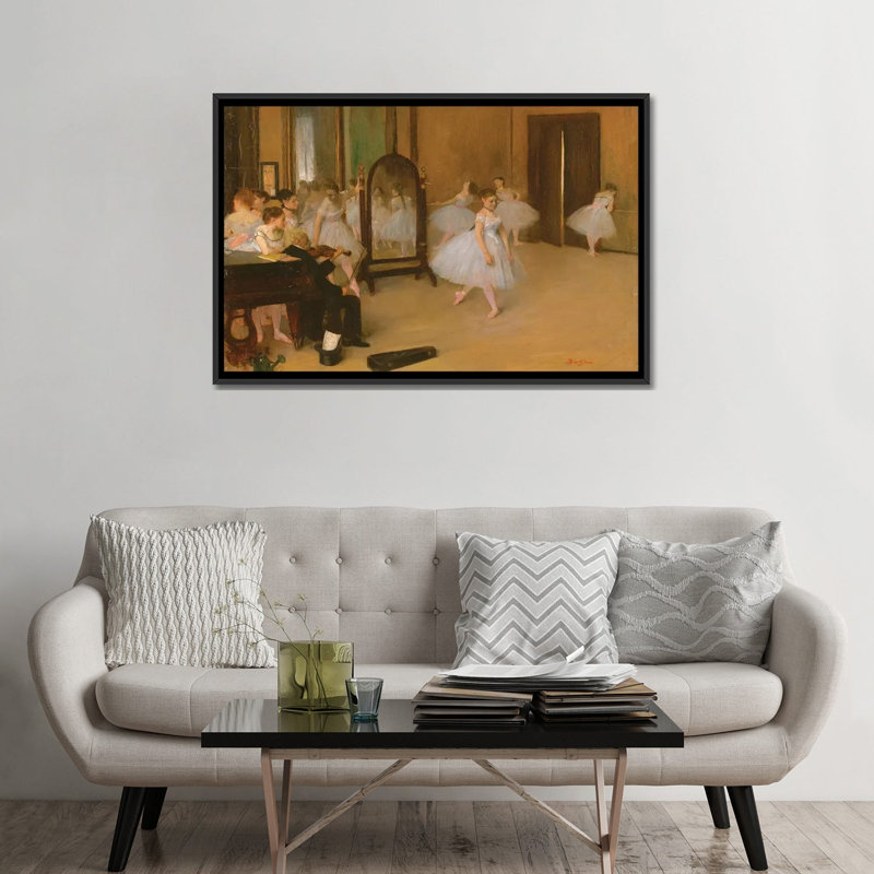 La catégorie danse, 1871' art sur toile, H 18 po x l 26 po x P 1,5 po, Toile avec cadre noir, Pas de tapis