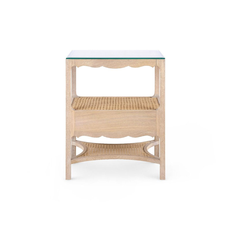 Glass End Table, Brown