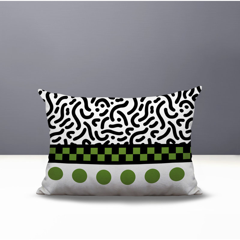 Oreiller rectangulaire réversible intérieur / extérieur Kixie, Rectangulaire H 14 po x l 20 po, Chartreuse