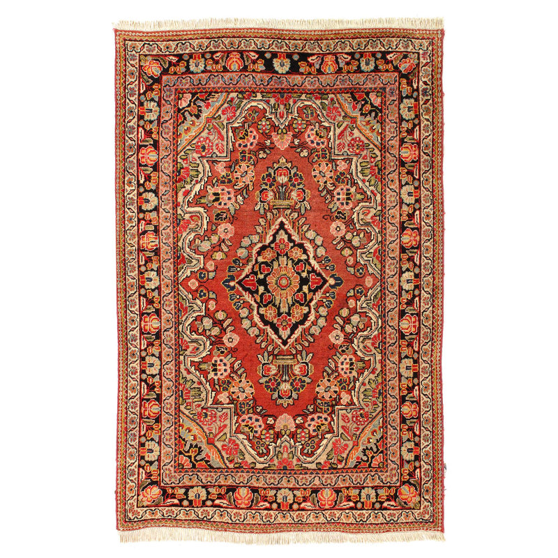 Tapis unique en laine rouille 4 pi 3 po x 6 pi 8 po Fejzo