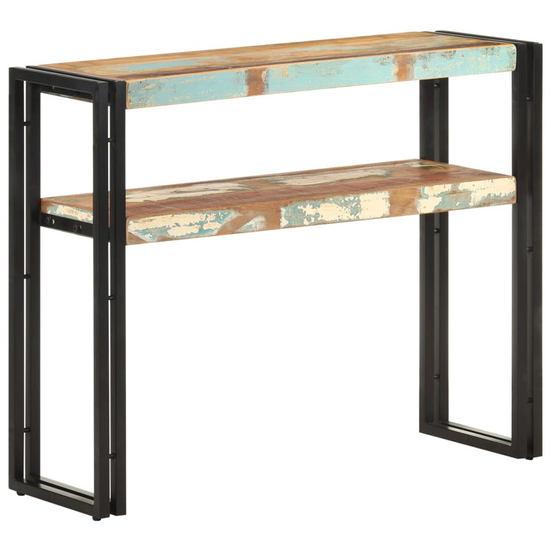 Console Table  Rough Wood, 29.53" H x 35.43" W x 11.81" D, Dark Brown