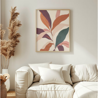 "Abstract Plants" Framed Textured Wall Art