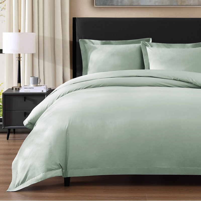 Ultra Percale Duvet Cover Set, Queen Duvet Cover + 2 Standard Shams, Tan