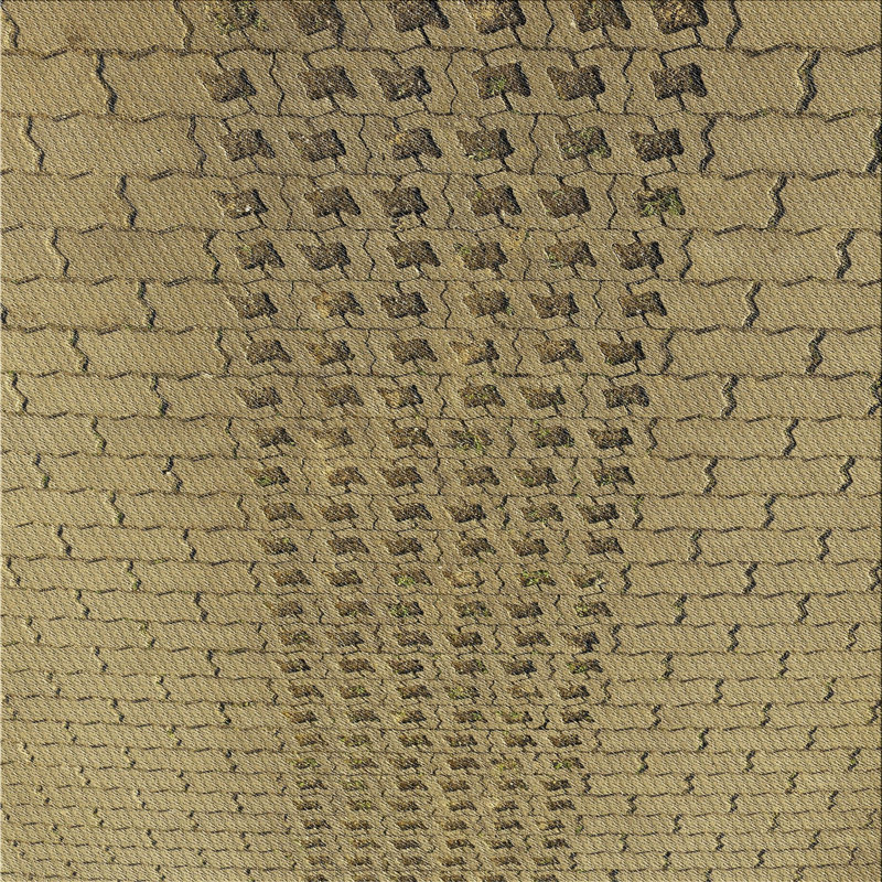 Tapis brun tissé à la machine, Carré 5 pi