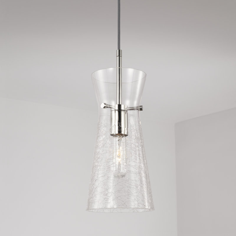 1 - Light Single Pendant, Silver