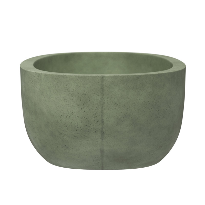 Avalon NativeStone Freestanding Soaking Cement Bathtub, Sage, 21" H x 36" W x 62" L
