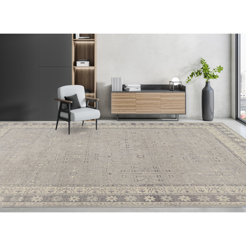 Ziegler Wool Oriental Area Rug in Beige, Rectangle 10'1" x 14'1"