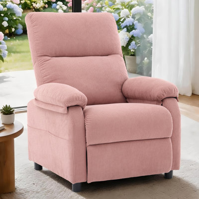 Fauteuil inclinable manuel avec poches latérales pour adultes pour le salon, petits fauteuils inclinables pour les petits espaces