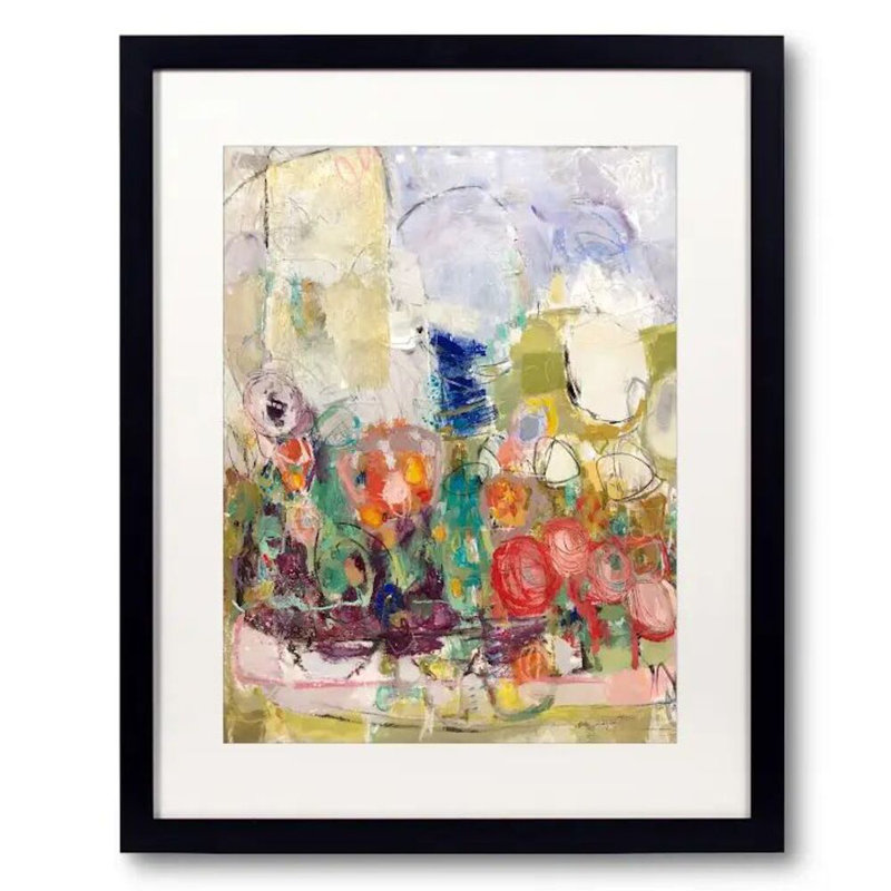 Happy Day Print by Elizabeth Chapman, Black Single Picture Framed Paper, 22" H x 18" W, White