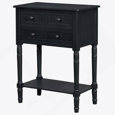Functional Console Table With Multiple Storage Drawers And Bottom Shelf, Ideal For Organizing Living Spaces And Adding Style.