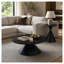 Ensemble de 2 tables basses rondes avec dessus à motifs noirs et bases de sablier noires assorties-1214556692-1214556695