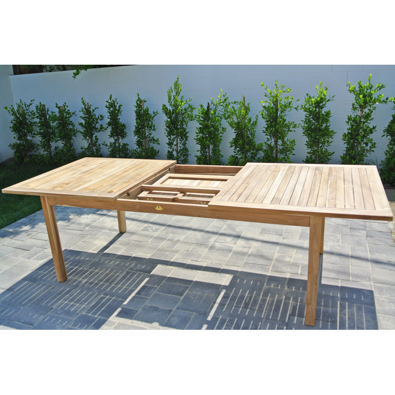 Huntington 9pc Teak Dining Set With Expansion Table Sunbrella Cushions, Granite Sunbrella®