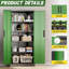 Armoire de rangement simple en acier avec serrure (H 72 po x l 32 po x P 16 po)-1210186934