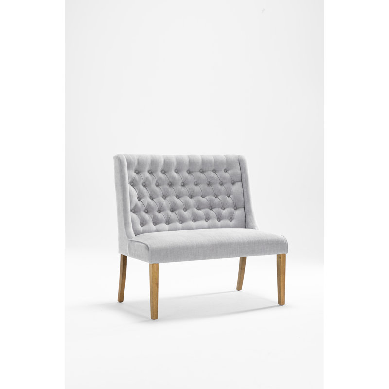Mairead Upholstered Bench, Grey, 98cm H x 100cm W x 66cm D
