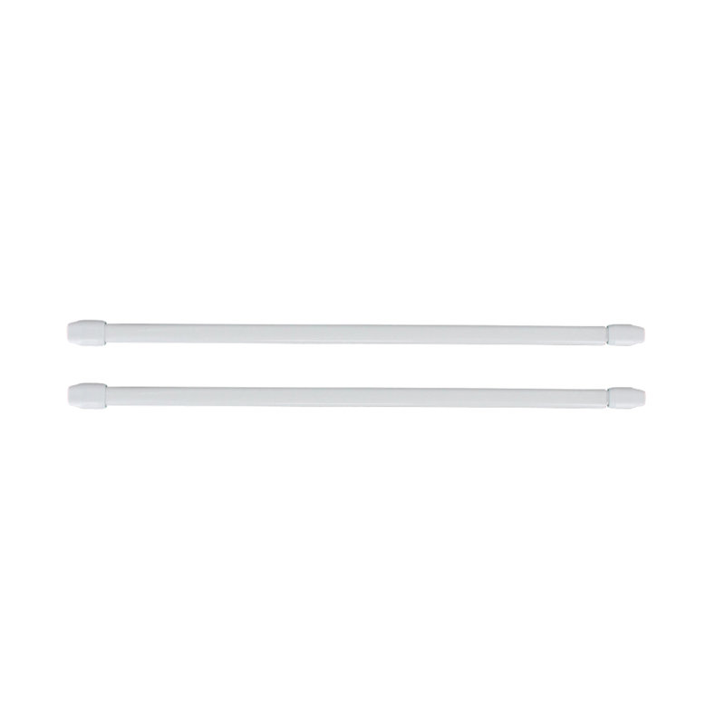 Café Rod Aluminum Adjustable Single Curtain Rod, 24" - 31.8", White