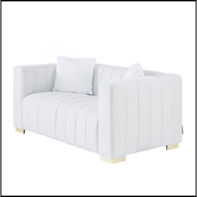 A Modern  Channel Sofa  Take On A Traditional Chesterfield,White Color,Loveseater