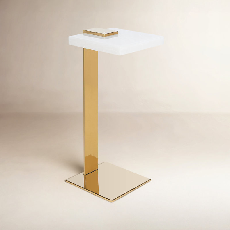 O'Hara End Table, White, Gold