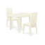 3 Piece Modern Dining Table Set Contains a Rectangle Wooden Table with Dropleaf and 2 Linen Fabric Dining Room Chairs, Linen White-109972949-109972951