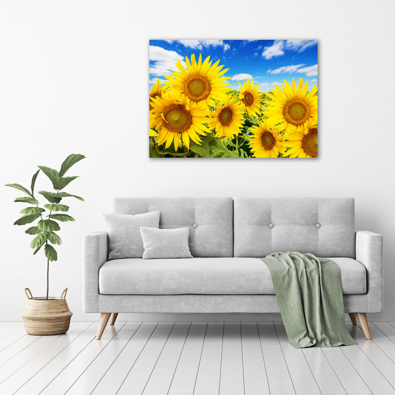 Sunflowers - No Frame Print on Glass