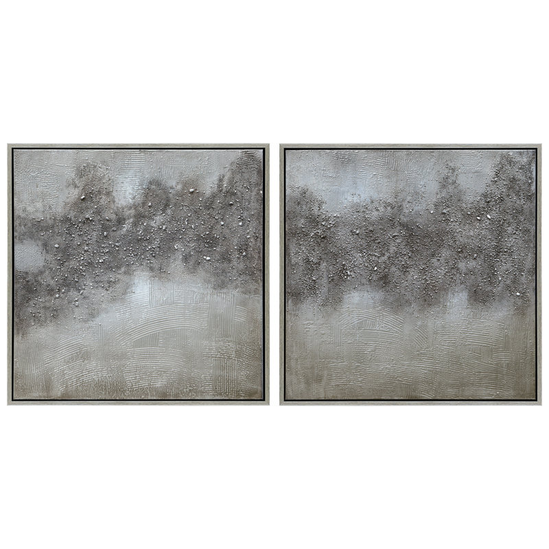 "Brouillard texturé", art mural sur toile métallique avec paillettes par Martin Edwards