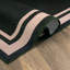 Tapis de sol en polyester noir à bordure encadrée, lavable à la machine et à dos antidérapant.-1159805215