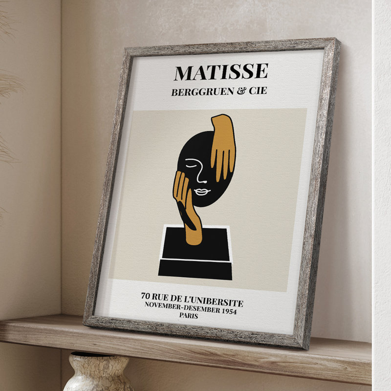 Matisse Cxxxix, reproduction d'art encadrée - bois massif, H 15 po x l 12 po