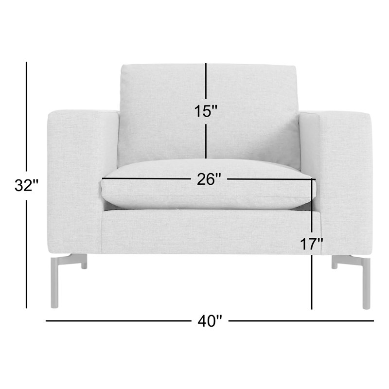 New Standard Upholstered Armchair, Black, Maharam Mode in Clavicle Polyester Blend
