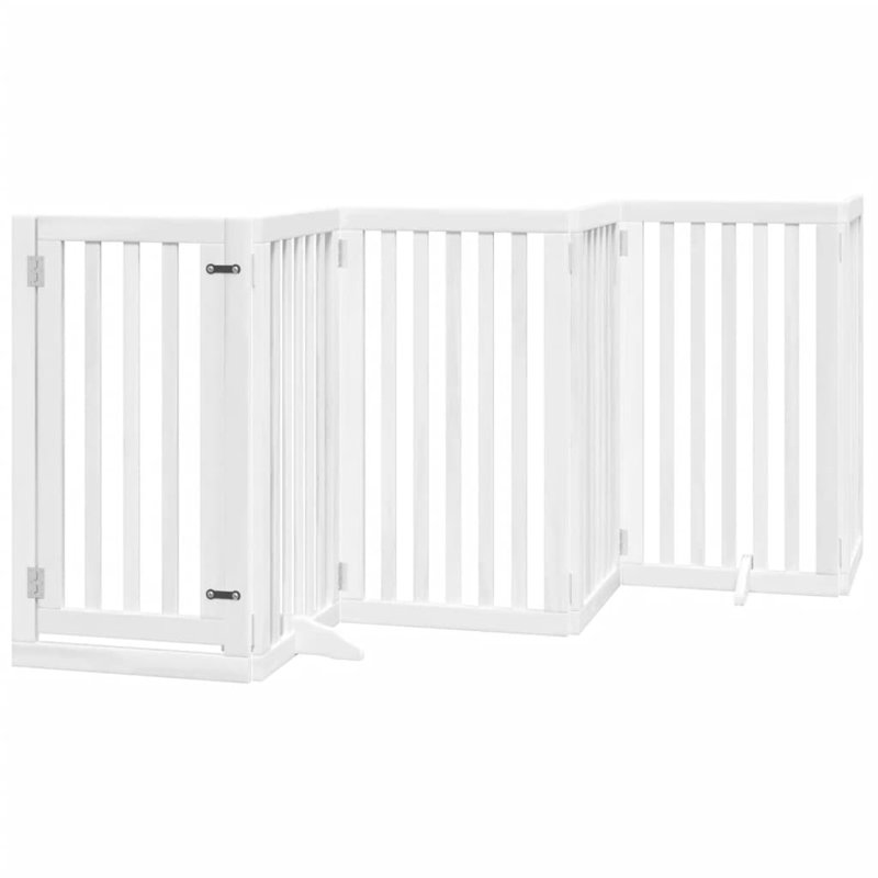 Barrière pour chien Archie & Oscar avec porte pliable 12 panneaux brun 236,2 po en peuplier, Beige