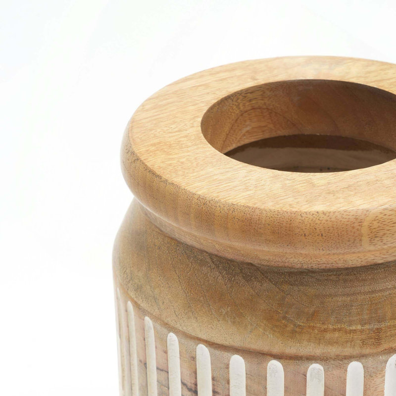 Vase décoratif en bois 1pc pour salon - 1 x 11 po