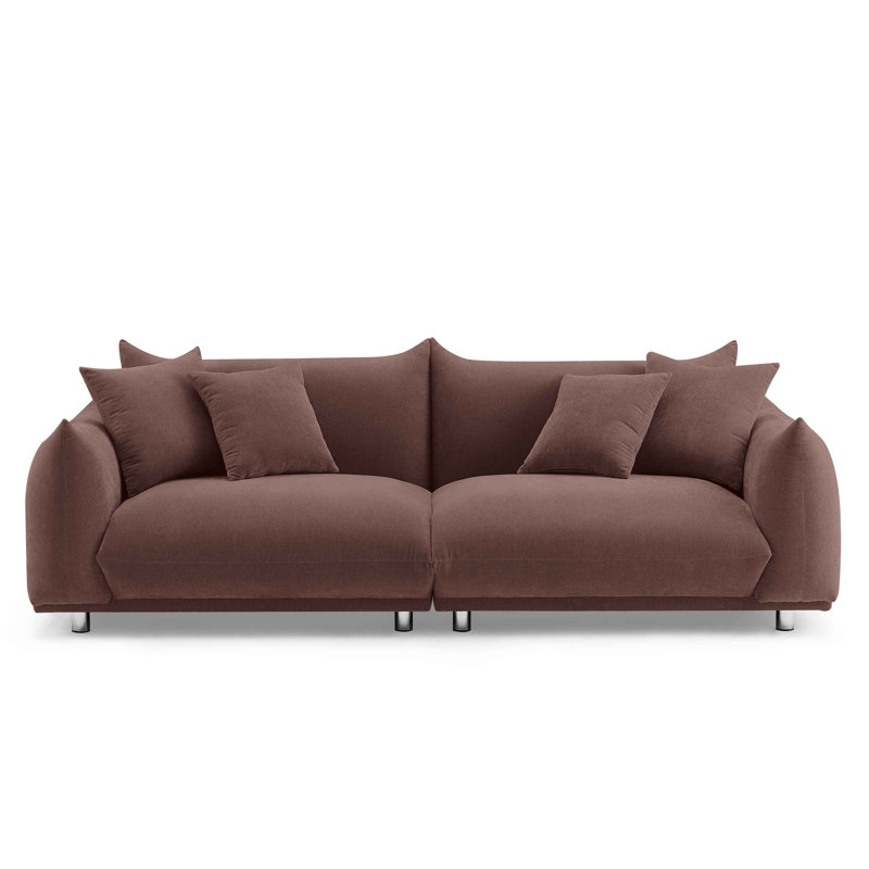 Arnya 225.8Cm Round Arms Sofa, Lavender Rayon/Viscose
