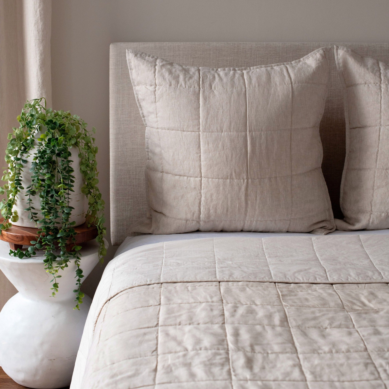 26" x 26" Linen Pillow Cover, Putty Heather