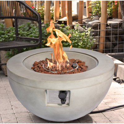 Ahtziry Round Polyresin Propane Smokeless Fire Pit